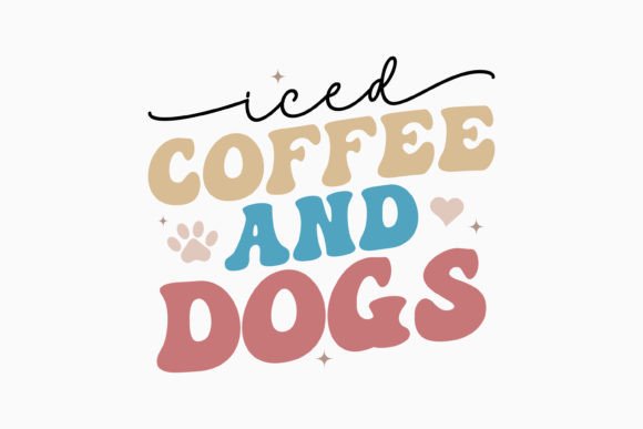 Iced Coffee and Dogs Retro Dog Embroidery Design